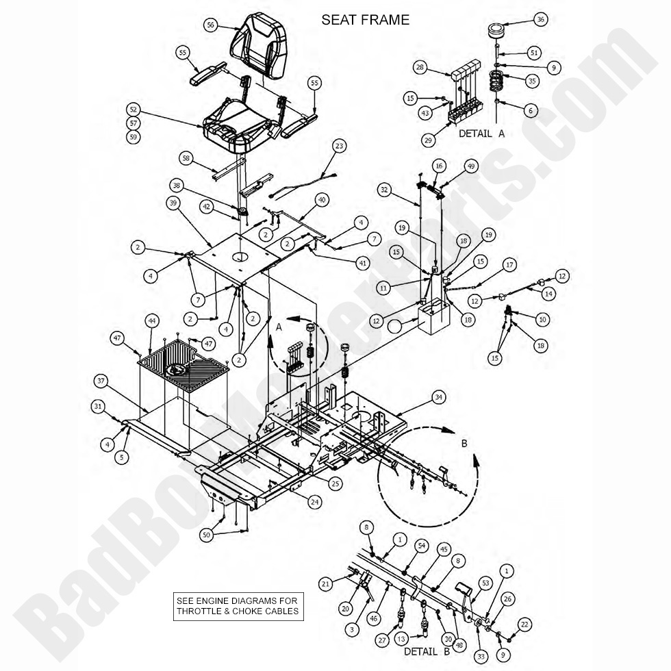 1586 - Bad Boy Mower Parts Lookup > 2017 > Maverick > Seat Frame
